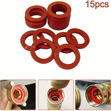 15 pièces Joints de tuyau en caoutchouc renforcés, compatibles avec les connecteurs de tuyau de jardin de 3/4 pouce, Joint anti-fuite pour raccords de tuyau d'arrosage de pelouse, /Raccords de tuyaux (1/5)