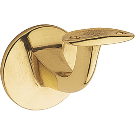 Handlaufträger mit gewölbter Auflage, Wandabstand 65mm, Messing poliert (1/2)
