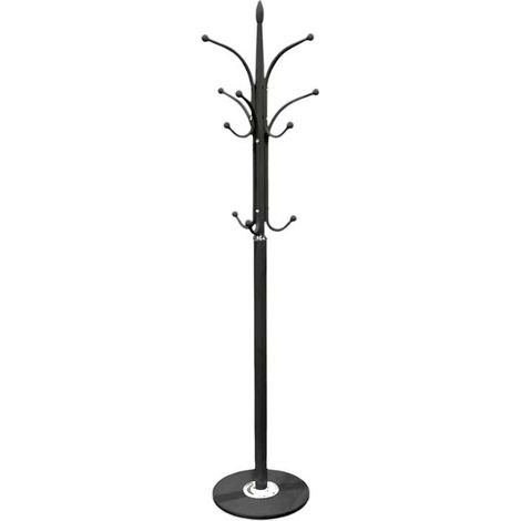 Appendiabiti piantana in metallo nero cm 178 base marmo (1/2)