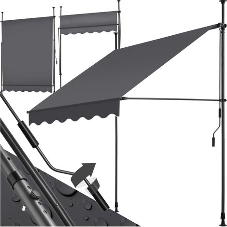 Store à pince sans perçage en polyester 150 x 180 cm gris
