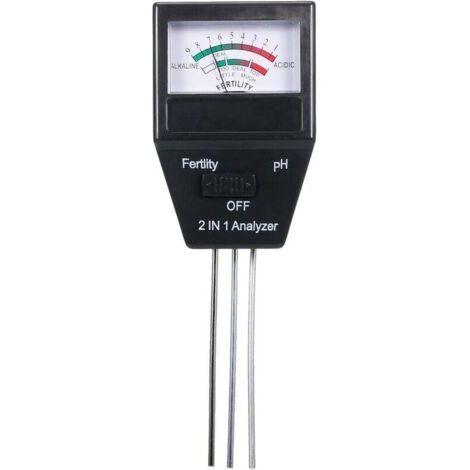2-in-1-Boden-pH-Tester, Boden-pH-Meter, Fruchtbarkeitstester, PH-Meter, Bodentester für Garten, Bauernhof, Rasen, Innen- und Außenbereich, Pflanzenpflege, Schwarz