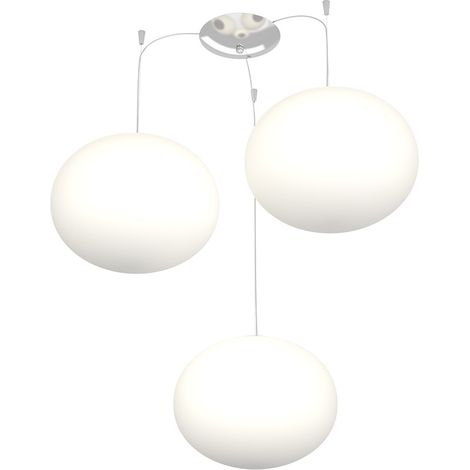 Sospensione Contemp Decentratori Soft Metallo Cromo Vetro Opaco 3 Luci E27 28Cm (1/3)