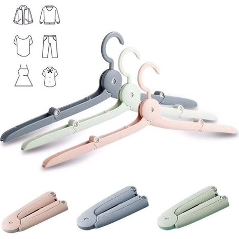 Juego de 6 perchas plegables y portátiles para viaje, perchas multifuncionales para acampar, secar y guardar la ropa. (1/4)