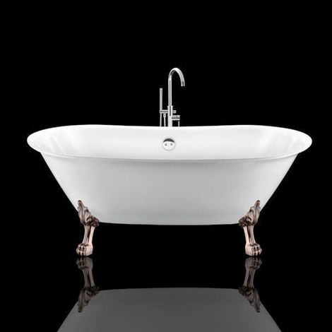 Freistehende Badewanne SURRY HILLS Löwenfüße ALTKUPFER 165 (1/4)