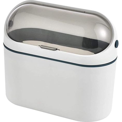 RGE Poubelle de bureau Cuisine table basse table corbeille à papier avec couvercle seau de rangement petite mini poubelle de bureau 20.510.219cm bleu foncé 1 pièce (1/4)