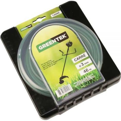 Fil débroussailleuse Carré 3 mm x 46 m Greentek (1/4)