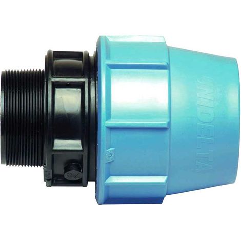 "RACCORDO DIRITTO MASCHIO A COMPRESSIONE PER TUBO POLIETILENE UNIDELTA Ø50 x 2""""M - PN16"