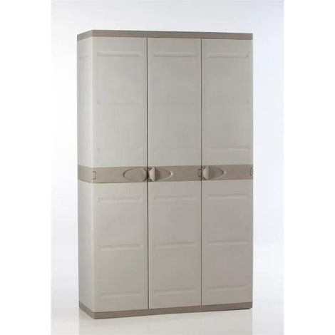 Plastiken Titanium Schrank Beige Taupe 3 Türen