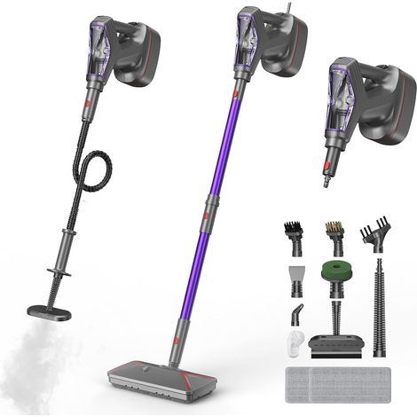 Nettoyeur vapeur et balai vapeur avec PowerPad, 29 accessoires, nettoyage écologique sans produits chimiques, pour tous les sols, tapis, fenêtres, salles de bains et cuisines (1/5)