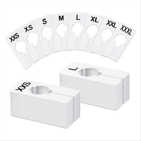 40 pièces placard Dividers Writable et réutilisable placard support Dividers cintres Preprinted dans 8 Sizes blanc (1/5)