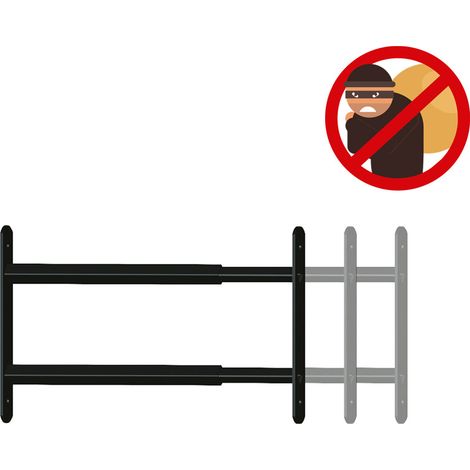 AFBAT GRILLE DE DEFENSE EXTENSIBLE 2 barreaux 48 à 90cm noir