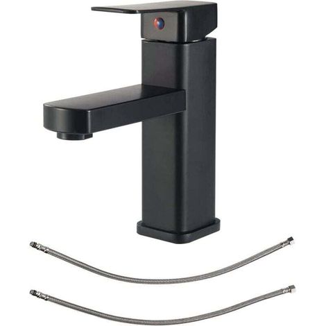 Waschtischarmatur in Mattschwarz, Einhebel-Waschtischarmatur, Waschtischarmatur, Waschtischarmatur, Waschtischmischer, Waschtischarmatur (1/4)
