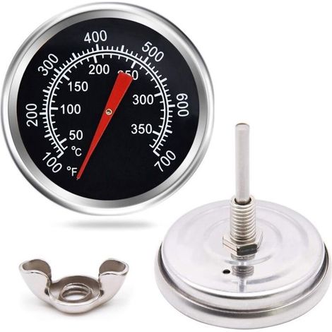 Thermomètre de gril - - 5,1 cm - Acier inoxydable - Mesure 100 à 700 degrés - Cadran facile à lire