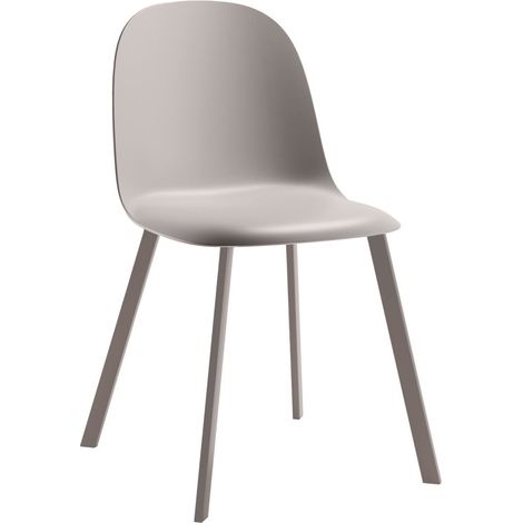 Dimo Sedia Mael in PP Tortora con Gambe in Metallo – Sedia Design Moderna e Resistente (1/5)