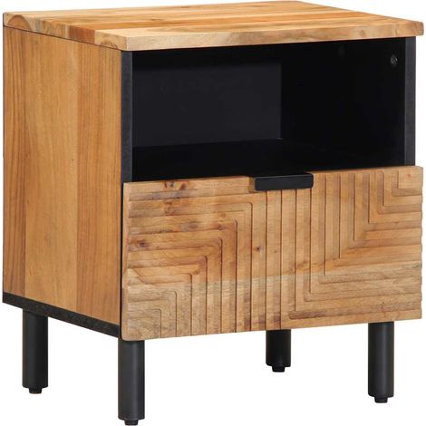 vidaXL Comodino 40x33x46 cm in Legno Massello di Acacia (1/5)