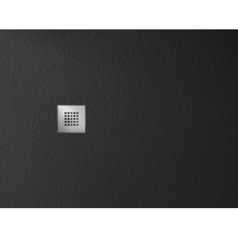 Receveur de douche en marbre cultivé MITIA, rectangulaire 120x80cm, noir (1/2)
