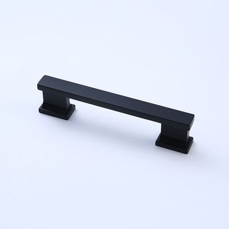 2 pcs poignée de porte de douche, écartement des trous 76mm, poignée de cabine de douche, poignée de porte en verre arqué, noir mat, solide, longueur 101 mm (1/4)
