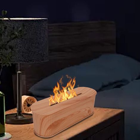 Humidificador/difusor con efecto llama – 7 LED multicolores – Modo ultrasilencioso (25 dB) – Función de temporizador – Capacidad de 300 ml – ABS/PP – Aromaterapia ultrasónica (1/5)