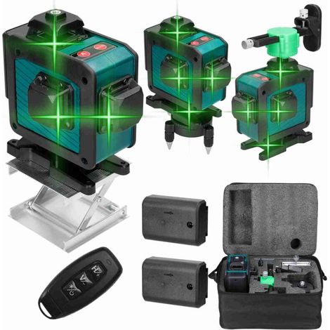 Laser level, 16-line laser level, 3° self-leveling function with 2 x 2400 mAh rechargeable batteries (1/5)