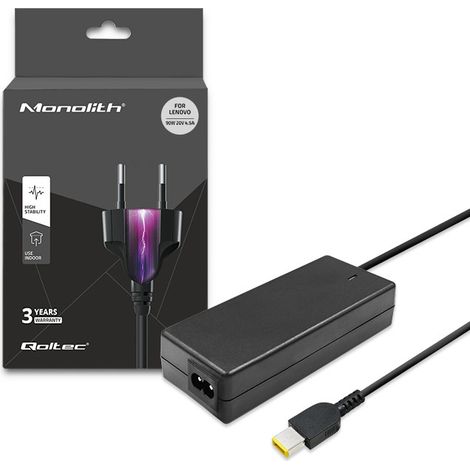 Adattatore di alimentazione per laptop Qoltec Lenovo 90W 20V 4,5A Punta sottile + pin + cavo di alimentazione (1/5)