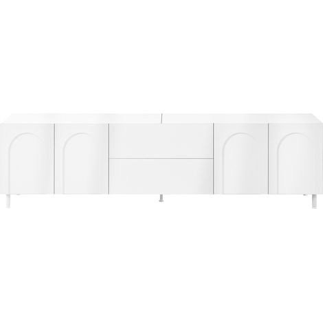 Mueble TV 180 cm blanco con 4 puertas y 2 cajones de MDF y aglomerado MODENUIT (1/5)
