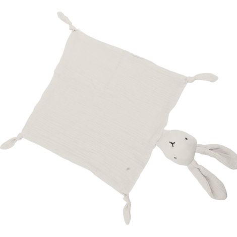 Baby-Kuscheldecke aus weicher Baumwolle, Hasenmotiv, niedliche Baby-Schmusedecke, Beige (1/5)