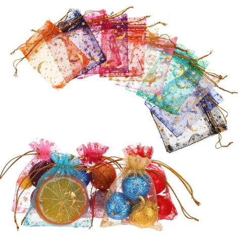 MTTProducts - Sacchetti in organza - Sacchetti regalo - Perfetti per feste - Multicolore - Sacchetti per gioielli - Adatti come regali di nozze - 120 pezzi
