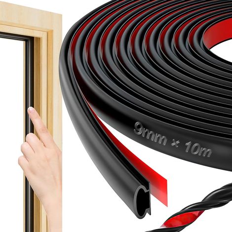 10 D-Profile Self-Adhesive Rubber Door Seal for Door Entry Windows - Weather Proofing - Noise Insulation (1/5)
