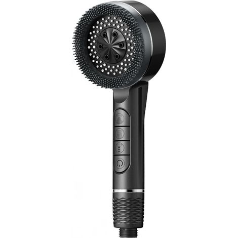 Pommeau de douche haute pression, pommeau de douche à économie d'eau avec flexible de 1,5 m, gris foncé (1/5)