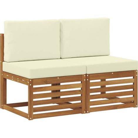 Maison Exclusive - 2 Stück Outdoor Mittelsofa Massivholz Akazie N (1/5)