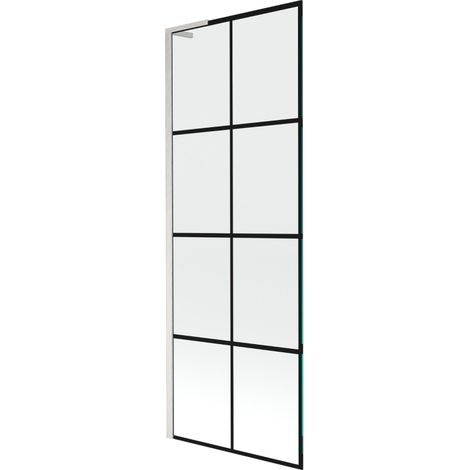 Paroi de baignoire Mexen Next L 1 vantail 70 x 150 cm, motif noir, nickel brossé - 895-070-000-03-77-97 (1/5)