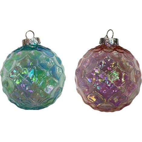 Decoris Weihnachtskugel aus Kunststoff Ø 8 cm bruchfest, langlebig Hängedekoration