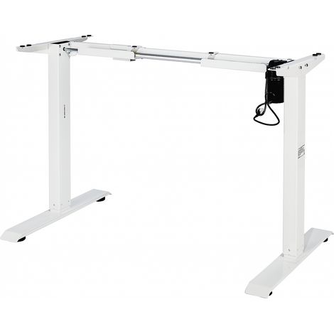Iris Ohyama, Steh-Sitz-Schreibtisch, Ergonomischer höhenverstellbarer Schreibtischrahmen, Ohne Tischplatte, USB-Anschlüsse, Büro, Zuhause - Electric Height Adjustable Desk HADFRW - Weiß (1/5)
