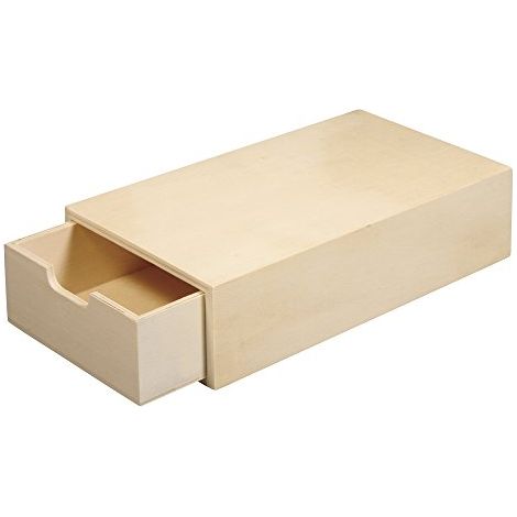 Rayher 62601000 Scatola in legno FSC Mix Credit, 20 x 10 x 5 cm, tasca interna estraibile (1/3)
