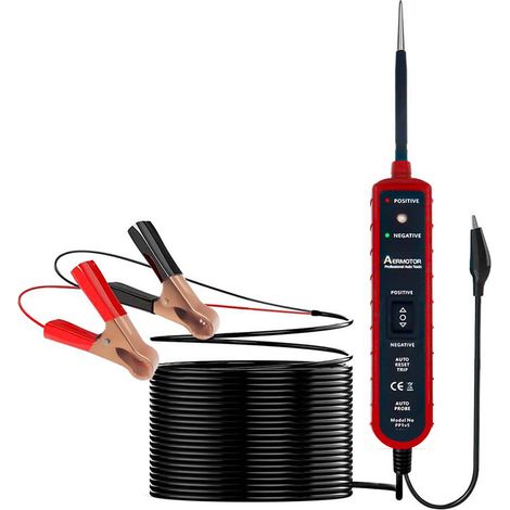 Testeur Circuit Électrique Voiture   Lampe Témoin LED 6V/12V/24V, Analyseur de Système Électrique, Testeur Auto avec Sonde (1/5)