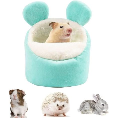 Lit pour Cochon d'Inde,Lit Chaud de Hamster Maison Douillette pour Animaux avec Coussin Amovible Doux Cage pour.