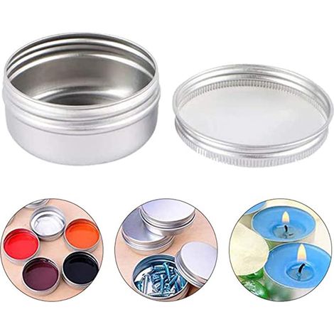 10 Pots Cosmétiques Vides en Aluminium, Boîtes en Fer Blanc pour Crème, Échantillons, Poudre (1/5)