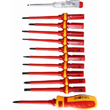 13-teiliges Schraubendreher-Set mit isoliertem Kunststoffgriff, Schraubendreher-Set für Elektriker, handliches Reparaturwerkzeug A160235 (1/5)