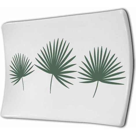 Porte Savon en Céramique "Jungly" 14cm Blanc (1/2)