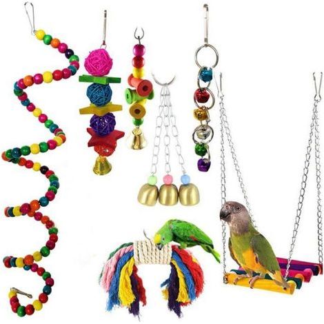Jouet suspendu pour perroquet7Ensemble monobloc, balançoire suspendue pour oiseau (1/5)