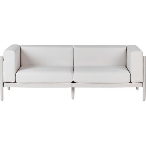 Divano da giardino moderno a 2 posti Struttura sintetica con cuscini beige chiaro Ferretti (1/5)