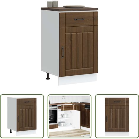 vidaXL Holzwerkstoff - Küchen-Unterschrank Lucca Braun Eichen-Optik Holzwerkstoff (1/5)