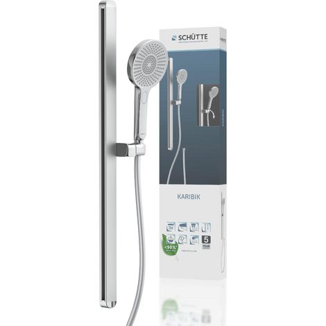 Support de Pommeau de Douche Inox, 3 Jets - Chromée