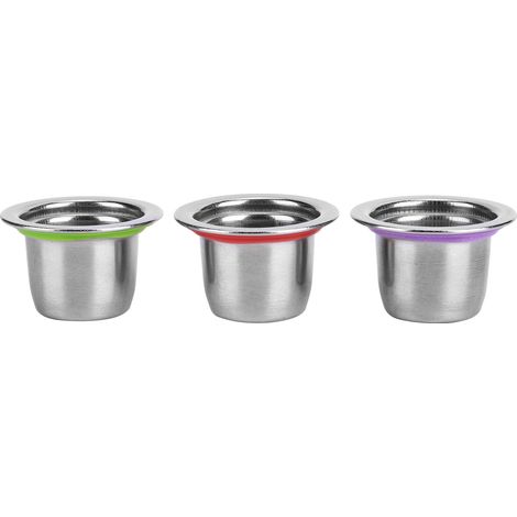 Eosnow 3 Teile/satz Kaffee Kapsel Wiederverwendbare Pod Edelstahl Nachfüllbare Filter 30x22x20mm Fit für Nespresso