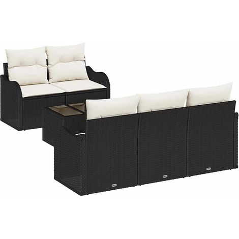 Maison Exclusive - Gartensofa-set Schwarz Poly-Rattan