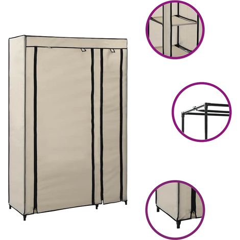 Maison Exclusive - Faltschrank Creme 110x45x175 cm Stoff (1/5)
