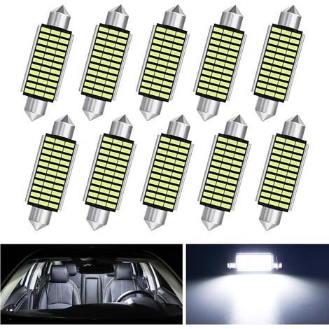 Eclairage intérieur de voiture 10 pièces Eclairage intérieur, 41MM 33MSD 12V lumière blanche Plug and Play Eclairage intérieur de voiture (1/5)