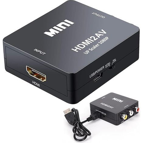 Convertisseur HDMI vers RCA,Adaptateur HDMI vers RCA,Composite AV CVBS Vidéo Audio Support PAL/NTSC pour Xbox 360/One,PlayStation 3/4/5,DVD,Android TV Box,Fire Stick (1/5)