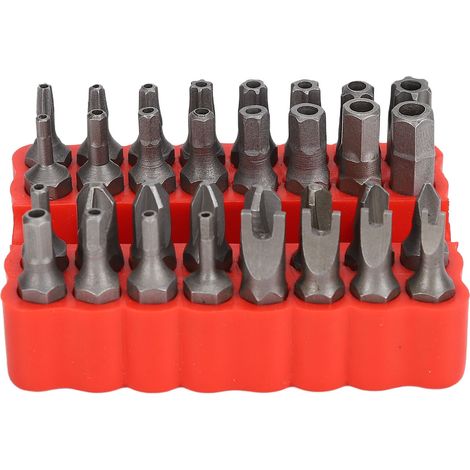 Jeu de 33 embouts de sécurité hexagonaux 1/4" en acier chrome vanadium pour réparation auto et électronique (1/5)