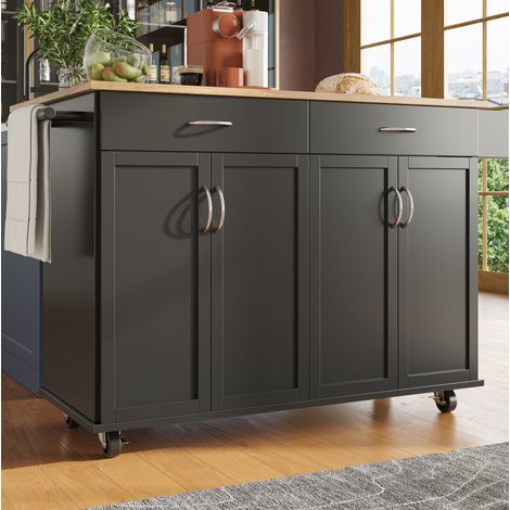 tavolo cucina 106 cm pieghevole ruote salvaspazio nero OKMYHOME (1/5)